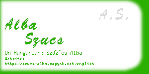 alba szucs business card
